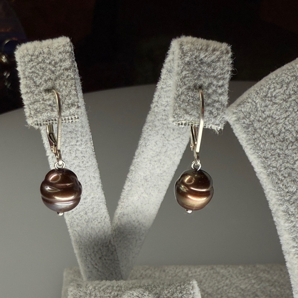 Sophisticated Real Pearl 925 Silver Earrings